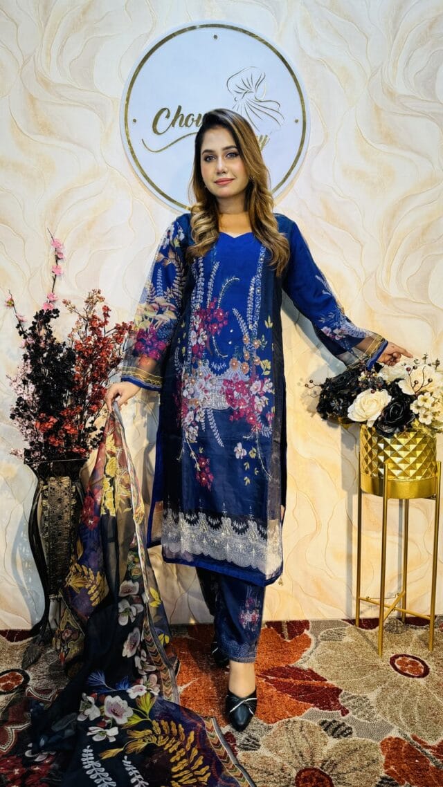 Organza party wear ready 3 piece - Image 2