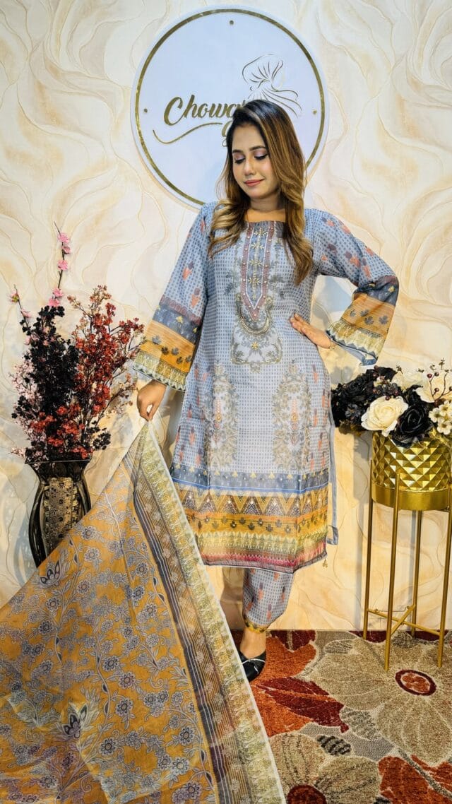 Organza party wear ready 3 piece - Image 2