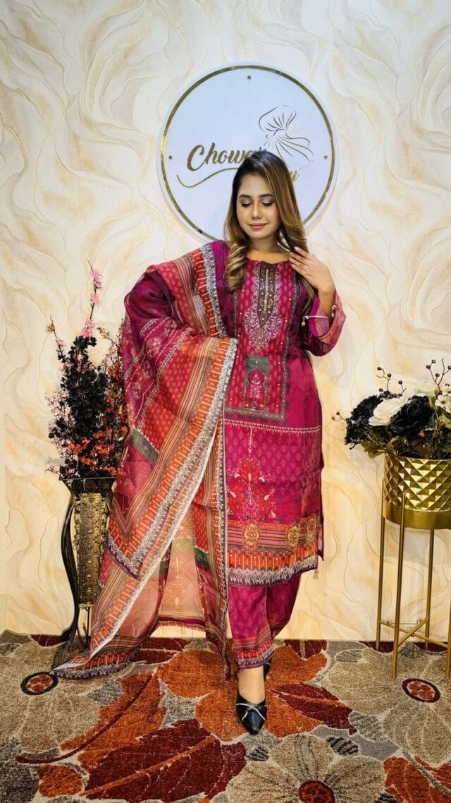 Organza party wear ready 3 piece - Image 2